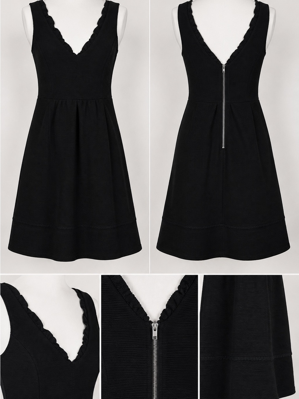 Maeve Black Textured Sleeveless Fit & Flare Dress XS Anthropologie